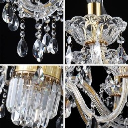 Grande lampadario di cristallo, lampada a sospensione classica europea