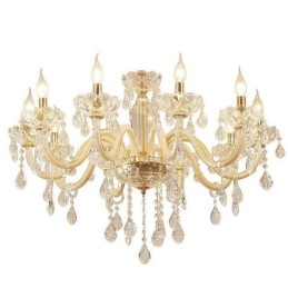 Elegante lampadario di cristallo in stile europeo, lampada a sospensione in vetro