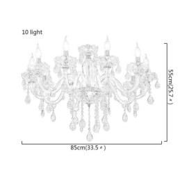 Elegante lampadario di cristallo in stile europeo, lampada a sospensione in vetro