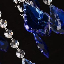 Lampadario di cristallo europeo di lusso con luce pendente blu