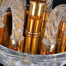 Lampadario di cristallo europeo di lusso con luce pendente blu