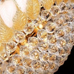 Grande lampadario di cristallo di lusso, plafoniera europea in oro