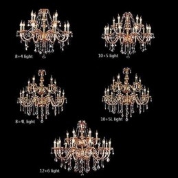 Lampadario di cristallo europeo elegante grande lampada a sospensione ambra