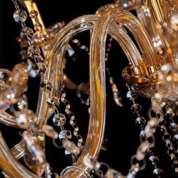 Lampadario di cristallo europeo elegante grande lampada a sospensione ambra