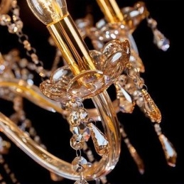 Lampadario di cristallo europeo elegante grande lampada a sospensione ambra
