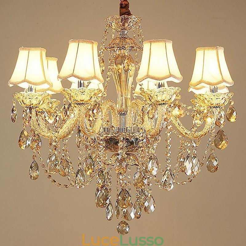 Lampadario di cristallo Cognac Plafoniera Lusso Europeo