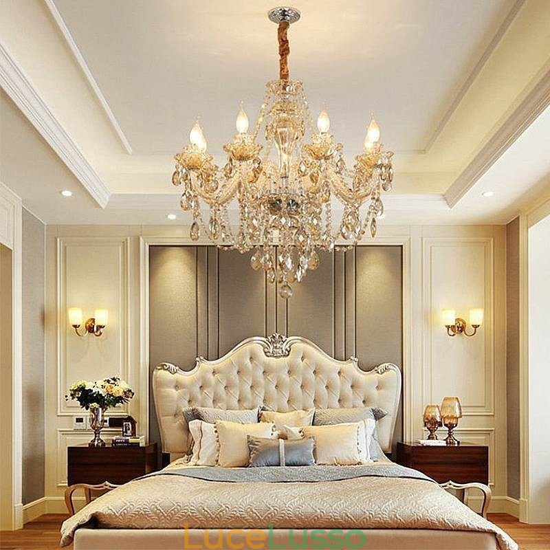 Lampadario di cristallo Cognac Plafoniera Lusso Europeo