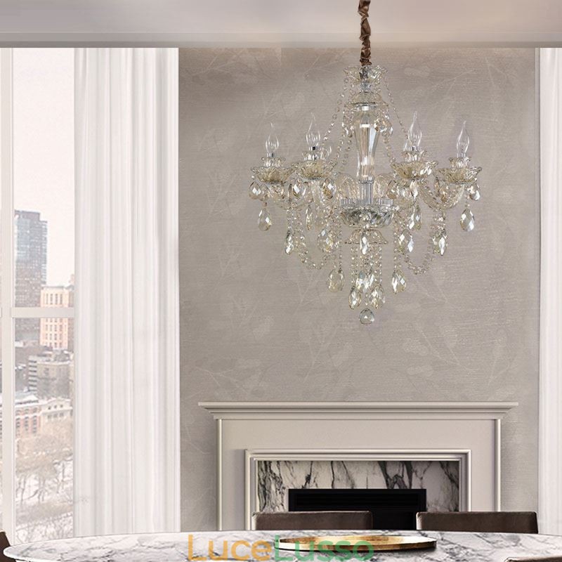 Lampadario di cristallo Cognac Plafoniera Lusso Europeo