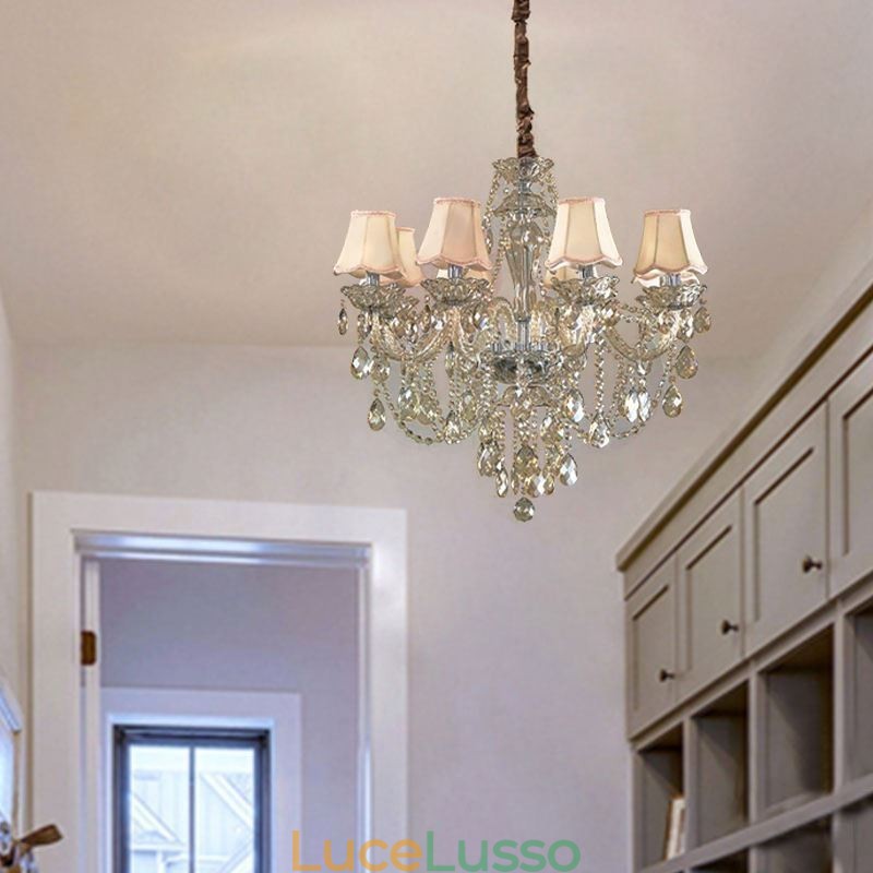 Lampadario di cristallo Cognac Plafoniera Lusso Europeo