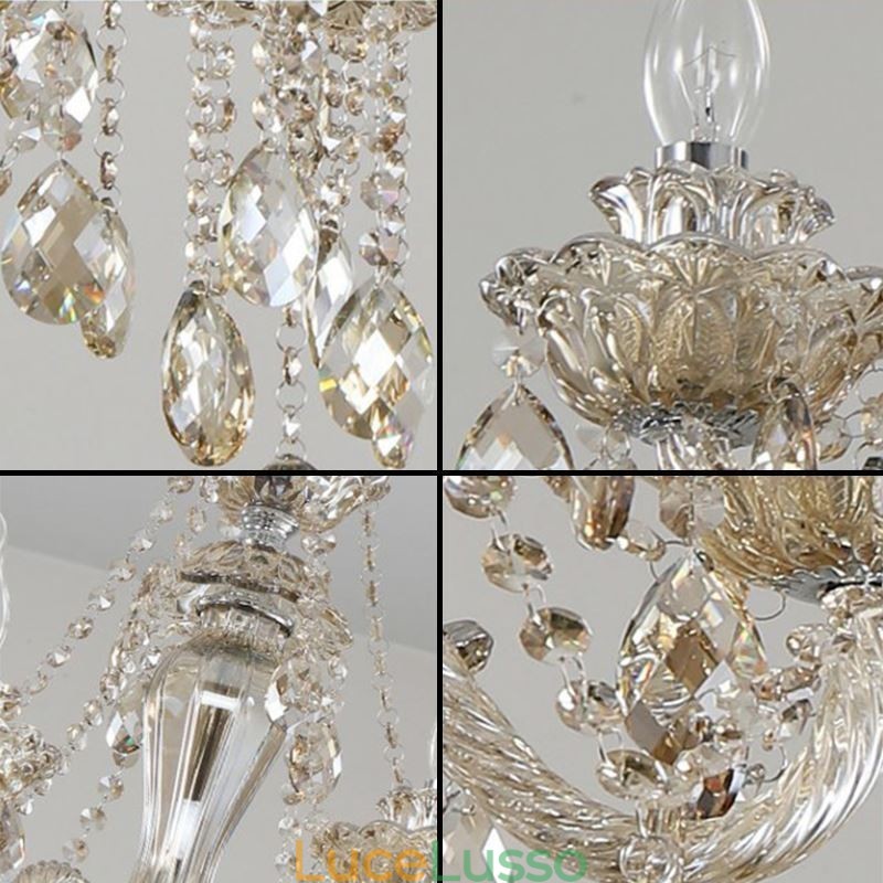 Lampadario di cristallo Cognac Plafoniera Lusso Europeo