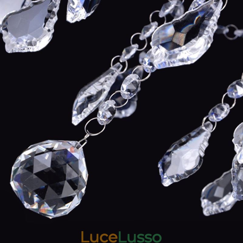 Elegante lampadario europeo in cristallo viola