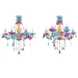 Lampadario di cristallo colorato europeo Macaron Pendant Light