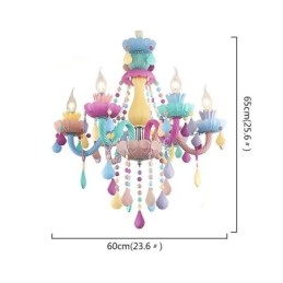 Lampadario di cristallo colorato europeo Macaron Pendant Light