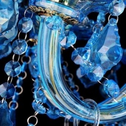 Grande lampadario di cristallo blu europeo