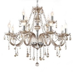 Grande lampadario di cristallo Cognac luce da soffitto europea