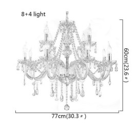 Grande lampadario di cristallo Cognac luce da soffitto europea