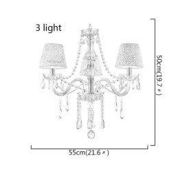 Lampadario di cristallo europeo classico con luce pendente color cognac