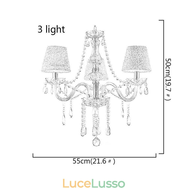 Lampadario di cristallo europeo classico con luce pendente color cognac