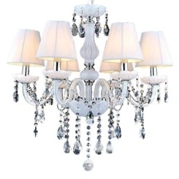 Lampadario di cristallo europeo Lampada a sospensione unica in giada bianca
