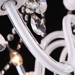 Lampadario di cristallo europeo Lampada a sospensione unica in giada bianca