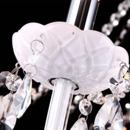 Lampadario di cristallo europeo Lampada a sospensione unica in giada bianca
