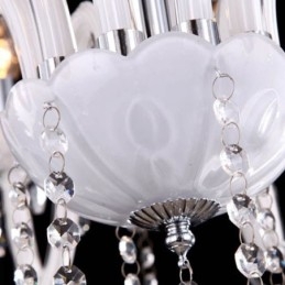 Lampadario di cristallo europeo Lampada a sospensione unica in giada bianca