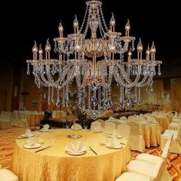 Lampadario di cristallo di lusso, luce da soffitto con braccio filettato europeo dorato