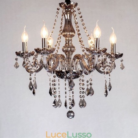 Elegante lampadario di cristallo in stile europeo, lampada a sospensione in vetro Elegante lampadario di cristallo in stile europeo, lampada a sospensione in vetro