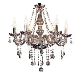 Elegante lampadario di cristallo in stile europeo, lampada a sospensione in vetro