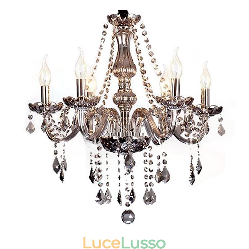Elegante lampadario di cristallo in stile europeo, lampada a sospensione in vetro