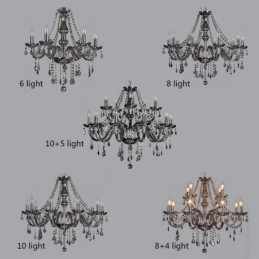 Elegante lampadario di cristallo in stile europeo, lampada a sospensione in vetro