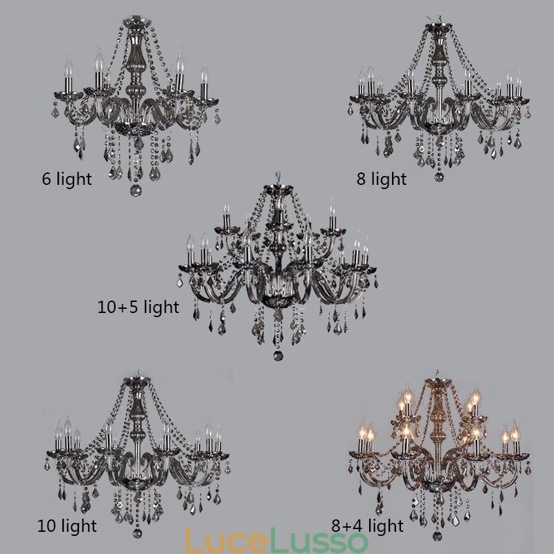 Elegante lampadario di cristallo in stile europeo, lampada a sospensione in vetro