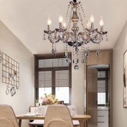 Elegante lampadario di cristallo in stile europeo, lampada a sospensione in vetro