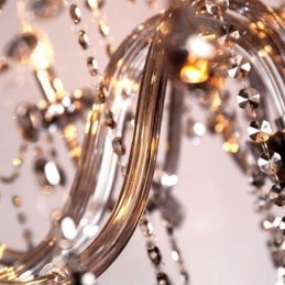Elegante lampadario di cristallo in stile europeo, lampada a sospensione in vetro