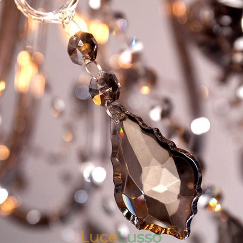 Elegante lampadario di cristallo in stile europeo, lampada a sospensione in vetro