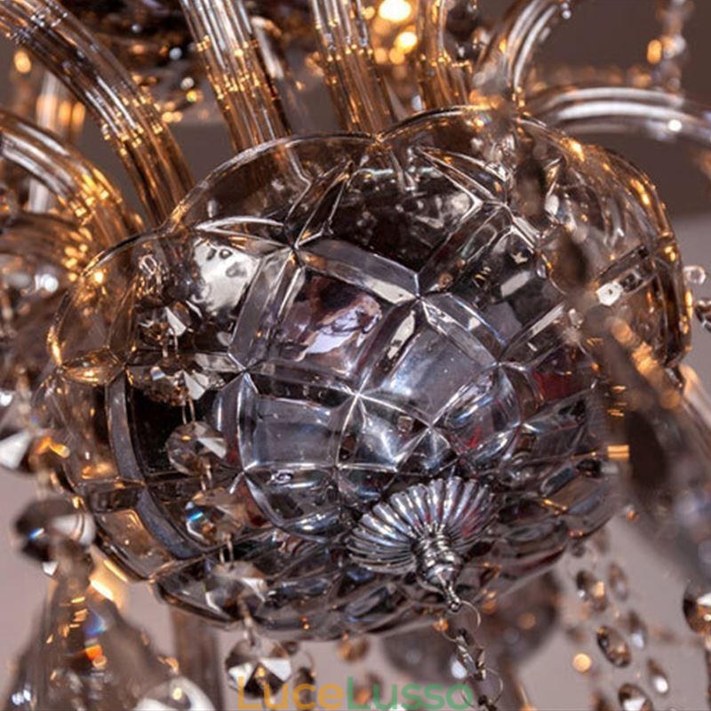 Elegante lampadario di cristallo in stile europeo, lampada a sospensione in vetro