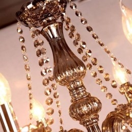 Elegante lampadario di cristallo in stile europeo, lampada a sospensione in vetro