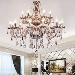 Grande lampadario di cristallo europeo elegante lampada a sospensione