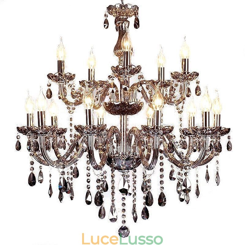 Grande lampadario di cristallo europeo elegante lampada a sospensione