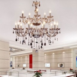 Grande lampadario di cristallo europeo elegante lampada a sospensione