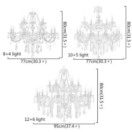 Grande lampadario di cristallo europeo elegante lampada a sospensione