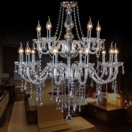 Lampadario di cristallo europeo Luce pendente trasparente