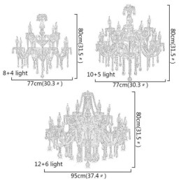 Lampadario di cristallo europeo Luce pendente trasparente