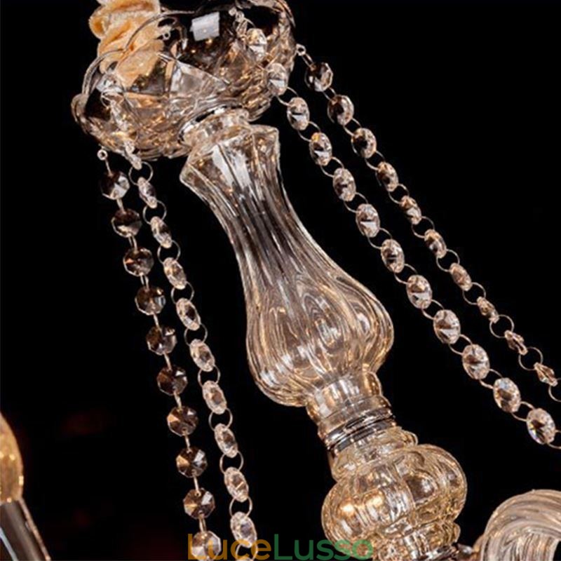 Lampadario di cristallo europeo Luce pendente trasparente