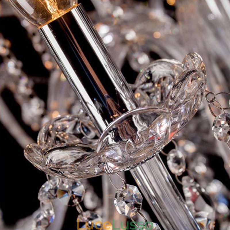 Lampadario di cristallo europeo Luce pendente trasparente