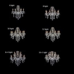 Grande lampadario di cristallo europeo, luce da soffitto trasparente
