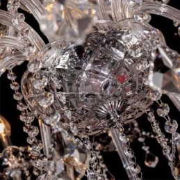 Grande lampadario di cristallo europeo, luce da soffitto trasparente