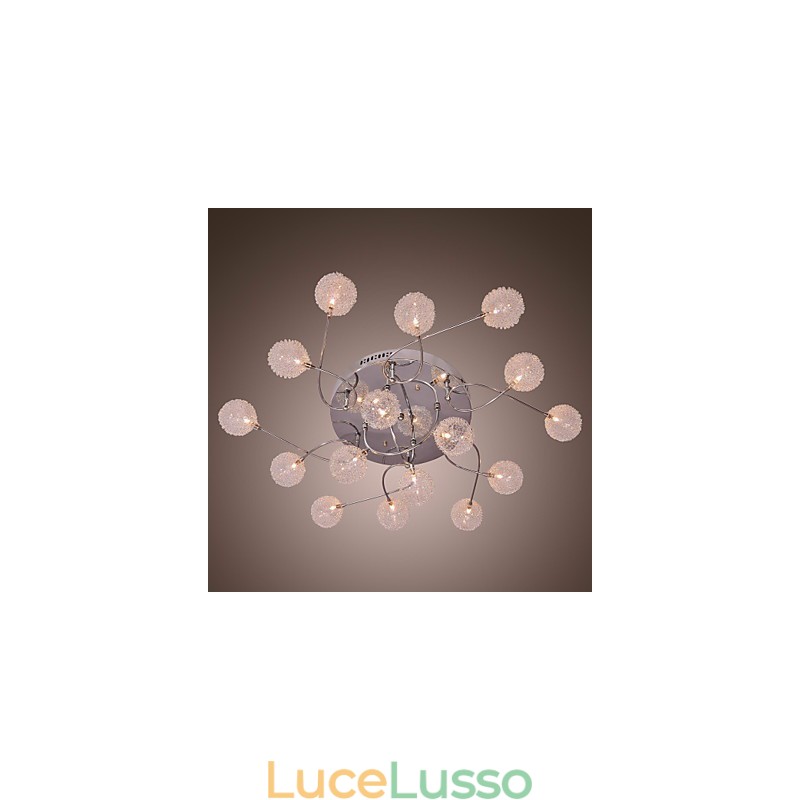 Lampada da soffitto G4 in ferro con paralumi in alluminio