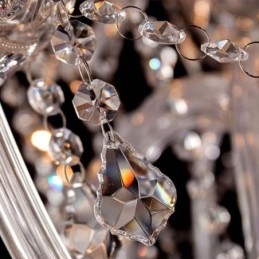 Grande lampadario di cristallo europeo, luce da soffitto trasparente