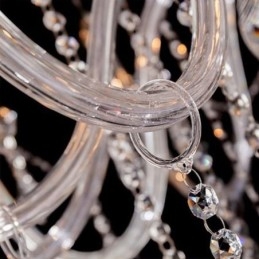 Grande lampadario di cristallo europeo, luce da soffitto trasparente